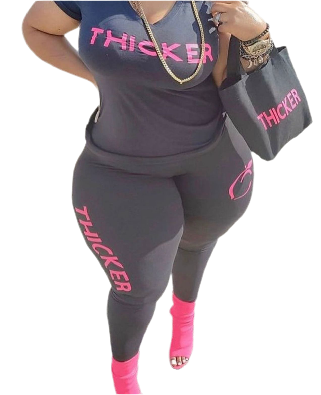 Black and Pink THICKER Fit W/ Bag